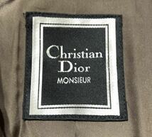 希少 オールド 鐘紡製 ■ Christian Dior クリスチャン ディオール ■ 上質 本革 羊革 ラムレザー 切替 ミンク混 ウール ダブル ジャケット_画像4