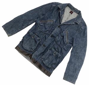 # FULLCOUNT Fullcount # leather switch 3. Denim ground b leather jacket indigo blue 40