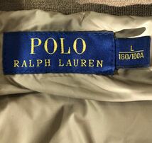 ■ POLO RALPH LAUREN ポロ ラルフローレン ■ 上質 本革 ヤギ革 goat leather レザー ロゴ パッチ 中綿 ダウン ベスト ブラウン L_画像5