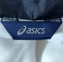 ■ asics アシックス ■ ロゴ プリント 中綿入 シャカシャカ フーディー ジャケット パンツ 上下 セットアップ ホワイト×ネイビー 上O 下L_画像6