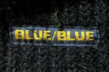● BLUE BLUE ブルーブルー ハリウッドランチマーケット ハリラン ● ロゴ ラベル 畦編 ウール ニット カウチン ジャケット ネイビー 3_画像5
