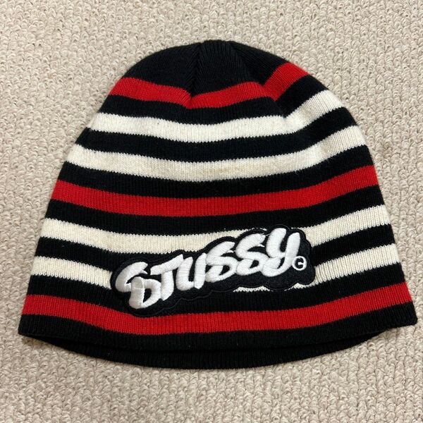 old stussy ニットキャップ　ニット　帽子　ボーダー