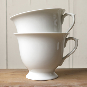 2個セット 白磁 特大マグ 約270ml デットストック 検: 陶器 カフェオレボウル コーヒーカップ スープカップ 喫茶 ビンテージ アンティーク