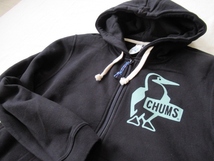 チャムス/CHUMS【ブービーロゴジップパーカー】裏起毛スウェットパーカー COTTON USA CH00-1420 ブラック XLサイズ_画像2