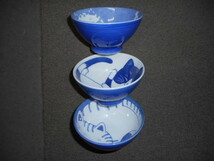 藍染ねこ　お茶碗　３柄組　日本製美濃焼　新品未使用（トラとハチワレとブチ）陶磁器製_画像3