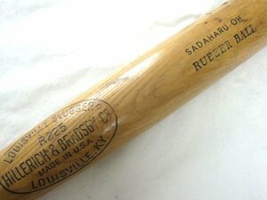 当時物ヴィンテージ 王貞治 モデルLOUISVILLE SLUGGERルイスビルスラッガー木製軟式バット 84センチ 巨人軍 読売ジャイアンツ ワンちゃん