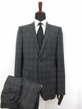 未使用品 【エンポリオアルマーニ ARMANI】 DAVID LINE 1ボタン スーツ (メンズ) 48 チャコールグレー チェック 1ZV16E W1656 ●27EMP008_画像1