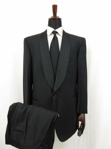 超美品 【エルメネジルドゼニア Ermenegildo Zegna】 super100's ウール 1ボタン タキシード スーツ(メンズ) 52C 黒無地 ●28RMS6593