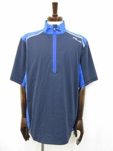 極美品 【RLXラルフローレン RLX Ralph Lauren】ハーフジップ 半袖カットソー ゴルフウェア (メンズ) sizeM 紺×青 785754466001●29MT4797