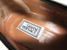 【ジャンニヴェルサーチ GIANNI VERSACE】 プレート付き ローファー スリッポン 紳士靴 (メンズ) size8 ブラック ●15MZA3534●_画像5