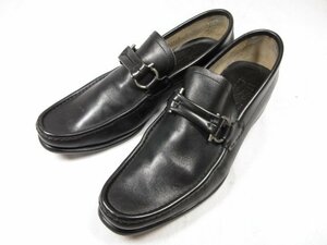 【サルヴァトーレフェラガモ Salvatore Ferragamo】 ガンチーニ付き ローファー 紳士靴 (メンズ) size7EE ブラック ●15MZA3527●