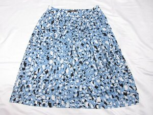  прекрасный товар [ paul (pole) Stuart Paul Stuart] общий рисунок тонкий юбка до колена ( женский ) size6 синий серия × белый × синий K1S02-801-20 *29LF3387*