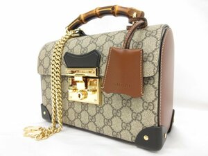 未使用【グッチ GUCCI】 GGスモール バンブー トップハンドルバッグ 2WAYショルダー 603221 520981 (レディース) ブラウン系 ●5HT2097●