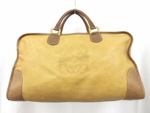 訳あり【ロエベ LOEWE】 アマソナ50 アナグラム ボストンバッグ ハンドバッグ (レディース) ライトブラウン系 ●5LG2683●