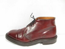 HH美品 【トリッカーズ Tricker's】 コードバン チャッカブーツ 紳士靴 (メンズ) size6-5 赤みのあるブラウン系 ●18MZA3663●_画像8