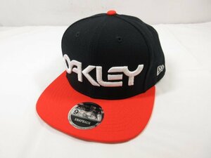 HH 超美品【ニューエラ×オークリー NEW ERA×OAKEY】9FIFTY スナップバック キャップ 帽子 (メンズ) 紺×オレンジ FOS900348●10ME5892