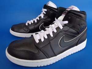 12957■美品 19年製 NIKE AIR JORDAN 1 MID MAYBE I DESTROYED THE GAME ナイキ エア ジョーダン ミッド 黒 白 26.5 852542-016