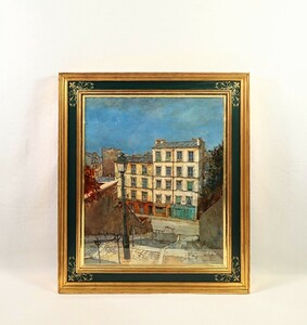 Art hand Auction 真品 Jean Keim 1979 油画 Escalier Montmartre PARIS。尺寸 F10 法国艺术家 蒙马特街景 石阶 诗意 7942, 绘画, 油画, 自然, 山水画