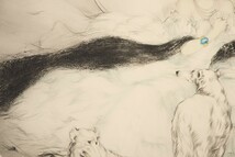 真作 ルイ・イカール 1927年銅版画「椿姫」画寸52cm×42cm 妖艶な魅力を複雑な技巧に手彩色を加え生き生きとした圧倒的迫力と芸術性 7930_画像6