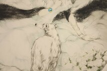 真作 ルイ・イカール 1927年銅版画「椿姫」画寸52cm×42cm 妖艶な魅力を複雑な技巧に手彩色を加え生き生きとした圧倒的迫力と芸術性 7930_画像5