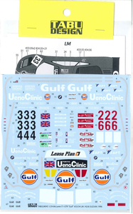 【TABUDESIGN】1/24 F1-GTR Gulf #33/34 & #2/6 デカール