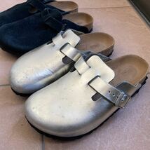 二足セット　ビルケンシュトック　ボストン36 23cmレディース黒シルバー銀ブラックBIRKENSTOCK売り切り_画像2