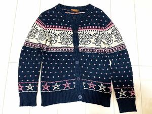 レア 初期 80s 90s HYSTERIC GLAMOUR ヒステリックグラマー ニット カーディガン フラワー CHILLIN カウチン 希少 幅柄 星 刺繍 NO.65802