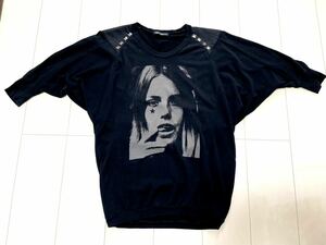 HYSTERIC GLAMOUR Hysteric Glamour studs attaching 7 minute sleeve sweatshirt deformation thin stretch rare rare NO11987