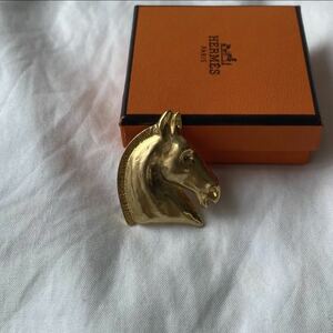  Hermes шланг head брошь HERMES лошадь шланг Vintage редкость 