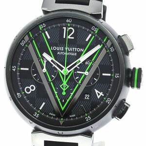  Louis * Vuitton LOUIS VUITTON QA130 tongue b-ru Damier *gla Fit race chronograph self-winding watch men's superior article box * written guarantee attaching ._768572