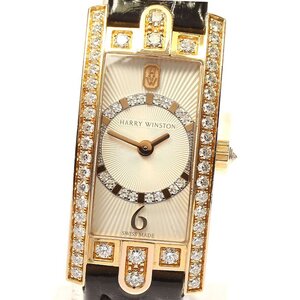 Harry Winston HARRY WINSTON AVCQHM16ave новый C Mini K18PG бриллиантовая оправа кварц женский с коробкой _767058