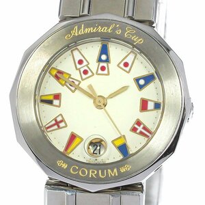  Corum CORUM 39610.20V50 Admiral z cup Date quartz lady's box * written guarantee attaching ._774627