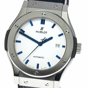 ウブロ HUBLOT クラシックフュージョン ホワイトシャイニーブルー 日本限定 自動巻き メンズ 美品 _773926