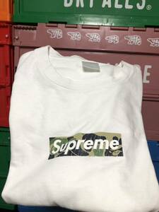 A BATHING APE X SUPREME BOX LOGO OG 2001 GREEN CAMO Tシャツ M