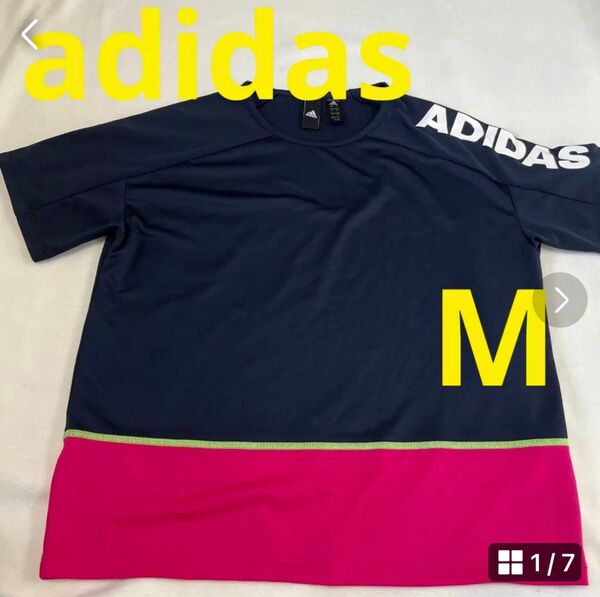 adidas 紺とピンク M