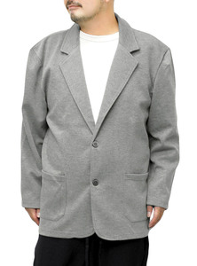 【新品】 XL グレー テーラードジャケット メンズ 大きいサイズ ストレッチ カルゼ素材 スウェット 2B ジャケット
