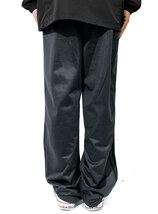 【新品】 3L チャコール×ブラック ジャージパンツ メンズ 大きいサイズ 2ライン ストレッチ スポーツ ランニングウエア トラックパンツ_画像2