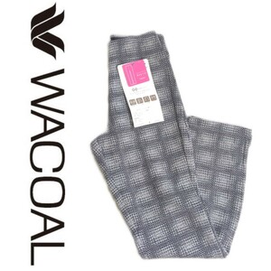 新品タグ付 極上の履き心地 WACOAL シェイプアップ カルソン ストレート パンツ チェック 総柄 ヘリンボーン レディースM ワコール 2309235