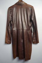 VENTCOUVERT LEATHER COAT ヴァンクヴェール 仔羊革ロングトレンチコート レディース　Sheep Leather Long Trench Coat_画像2