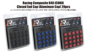 KYO-EI KicS Racing Composite R40 iCONIX Closed End Cap キャップ レッド アルミ製 20個 M12 x P1.5【品番 : CIA1R】