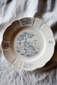  последний 19~20 век Франция Longchamp Terre de Fer..... удача . маленькая птица ... plate c 25cm Long Champ античный тарелка Vintage 
