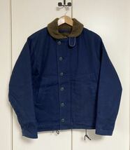 美品☆[Pherrow's] N-1 DECK JACKET 裏ボア インディゴ デッキジャケット 38R PN-1 ネイビー フェローズ_画像1