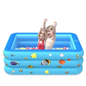 子供用プール キッズプール 大型 家庭用 ビニールプール 暑さ対策 漏れ防止 水遊びに大活躍 親子遊び 180x130x55cm 1-4人に適用
