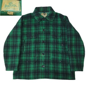 【超希少】70S ジョンソンウーレンミルズ Johnson Woolen Mills マッキーノジャケット 46 緑 マッキーノコート マッキーノクルーザー