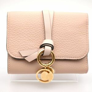 Chloe CHC21WP946F57 6J5 三つ折り財布 ピンクベージュ チャーム レザー クロエ ◆3109/宮竹店