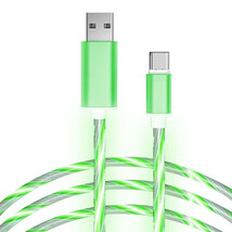 TRS 光る充電ケーブル USB急速充電 iPhone ライトニング 1m グリーン 380322_画像2