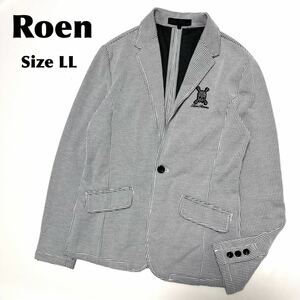 Rat Roen ラット ロエン テーラードジャケット スカル LL 白黒　ドクロ　ジャケット