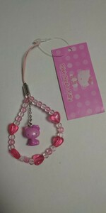 キティ P!nk HELLO KITTY ピンク キティ ハートビーズ ストラップ 根付 キーホルダー ２００１年 激レア ハローキティ