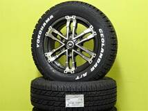 S3647 新品 マッドクロス ウルフ 6.5J +38 139.7 ブラック ポリッシュ 215/65R16 C LT ジオランダー A/T G015 ホワイトレター ハイエース_画像1