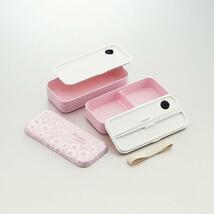 シンプルランチボックス 600ml 弁当箱 メラミン製蓋 桜柄 オールスマイルズ 女性 レディース スケーター_画像2